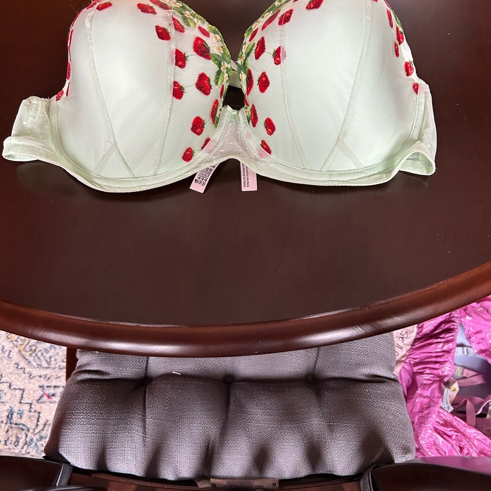 Victoria's Secret Mint and Red strawberries bra